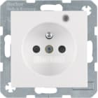 HAGER BOCCHIOTTI - Presa con spinotto di terra e LED di controllo Serie S.1/B.3/B.7 bianc pol. luc.