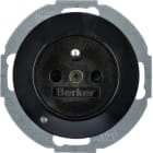 HAGER BOCCHIOTTI - Presa con spinotto x terra + LED orientamento Serie R.1/R.3 nero lucido