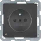 HAGER BOCCHIOTTI - Presa con spinotto x terra + LED orientamento Serie Q.1/Q.3 antrac.vellut, vern.