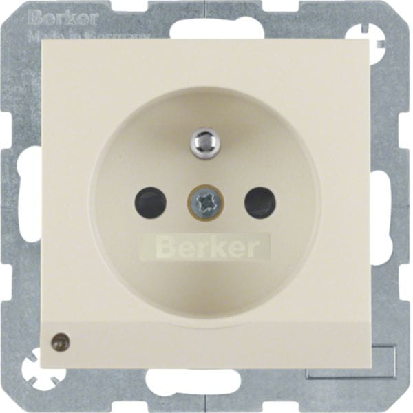 HAGER BOCCHIOTTI - Presa con spinotto x terra + LED orientamento Serie S.1 bianco Luc.