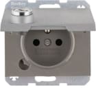 HAGER BOCCHIOTTI - Presa con spinotto terra e coperchio con chiave K.1 allum. opac laccato