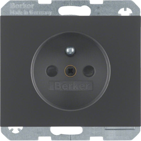 HAGER BOCCHIOTTI - Presa con spinotto di messa a terra Berker K.1 antracite opaco, verniciato