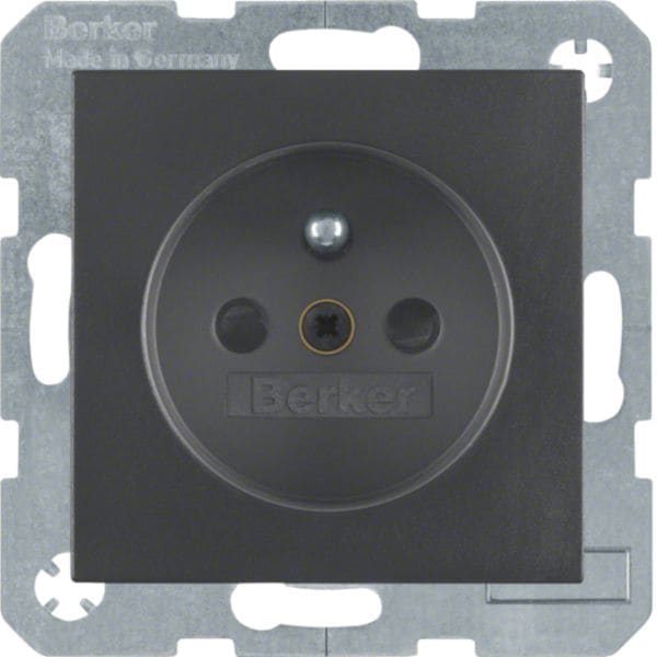 HAGER BOCCHIOTTI - Presa con spinotto di messa a terra Berker B.3/B.7 antracite opaco