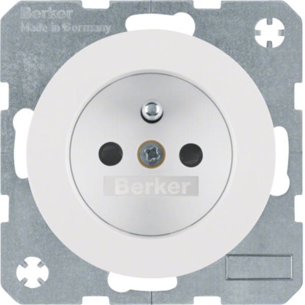 HAGER BOCCHIOTTI - Presa con spinotto di messa a terra Berker R.1/R.3 bianco polare lucido