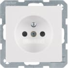HAGER BOCCHIOTTI - Presa con spinotto di messa a terra Berker Q.1/Q.3 bianco polare velluto