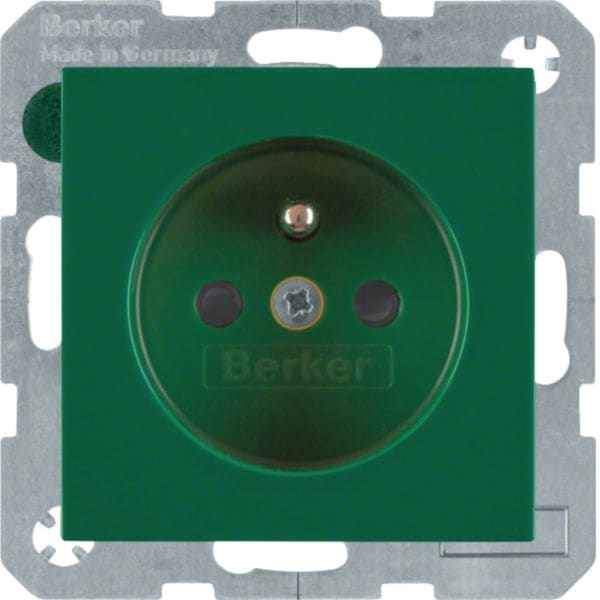 HAGER BOCCHIOTTI - Presa con spinotto di messa a terra Berker S.1/B.3/B.7 verde lucido