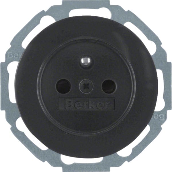 HAGER BOCCHIOTTI - Presa con spinotto di messa a terra Serie R.classic nero lucido