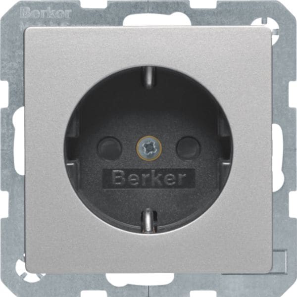 HAGER BOCCHIOTTI - Presa SCHUKO Berker Q.1/Q.3 alu velluto, verniciato