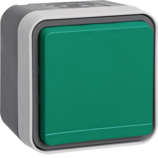 HAGER BOCCHIOTTI - Presa SCHUKO con coperchio ed alta protez. da contatti verde a parete W.1