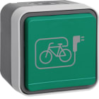 HAGER BOCCHIOTTI - Presa SCHUKO con coperchio ed alta protez. da contatti grigio EBIKE a parete W.1
