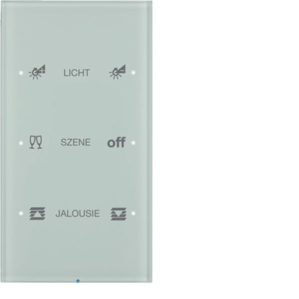 HAGER BOCCHIOTTI - Sensore touch triplo comfort KNX - Serie R.3 vetro bianco polare
