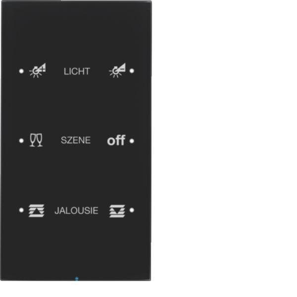HAGER BOCCHIOTTI - Sensore touch triplo comfort KNX - Serie R.3 vetro nero