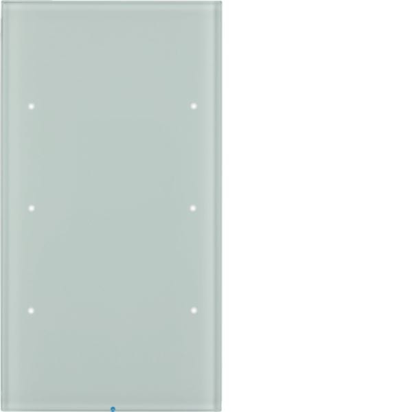 HAGER BOCCHIOTTI - Sensore touch triplo comfort KNX - Serie R.3 vetro bianco polare