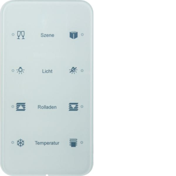 HAGER BOCCHIOTTI - Sensore touch quadruplo comfort KNX - Serie R.1 vetro bianco polare