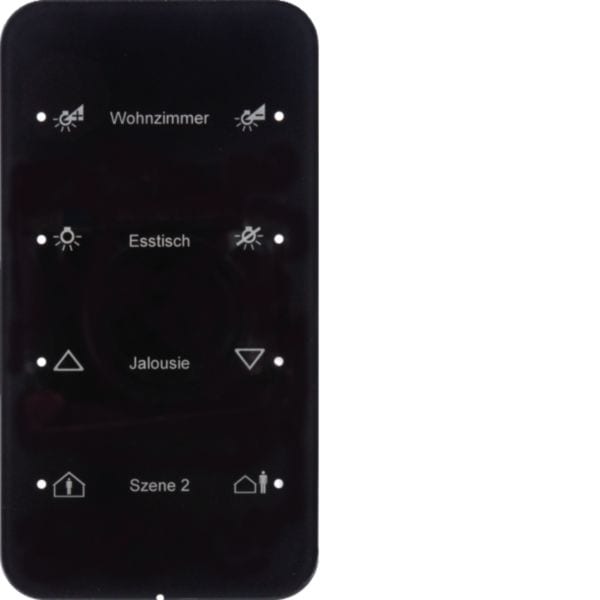 HAGER BOCCHIOTTI - Sensore touch quadruplo comfort KNX - Serie R.1 vetro nero