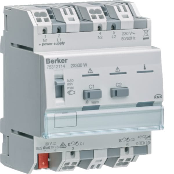 HAGER BOCCHIOTTI - attuatore dimmer universale doppio 2x300 W KNX pro