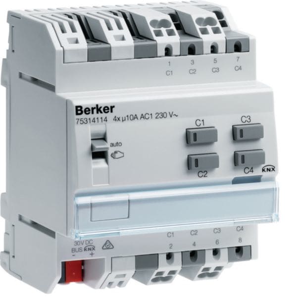 HAGER BOCCHIOTTI - Attuatore on-off/veneziane 4 out / 2 out comfort 10 A KNX