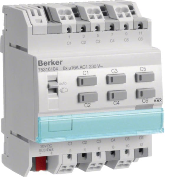 HAGER BOCCHIOTTI - Attuatore on-off/veneziane 6 out / 3 out comfort 16 A KNX