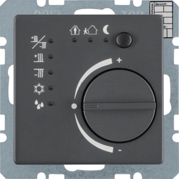 HAGER BOCCHIOTTI - Termostato KNX KNX - Serie Q.1/Q.3 antracite velluto, verniciato