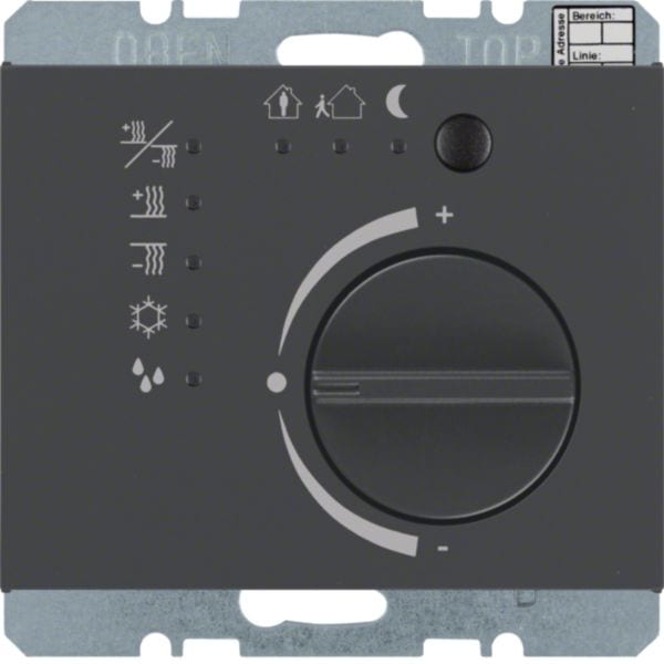 HAGER BOCCHIOTTI - Termostato KNX KNX - Serie K.1 antracite opaco, verniciato