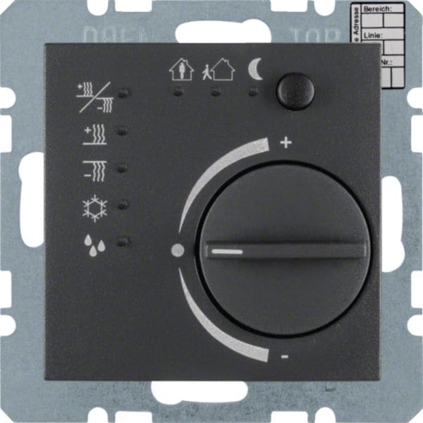 HAGER BOCCHIOTTI - Termostato KNX KNX - Serie B.3/B.7 antracite opaco