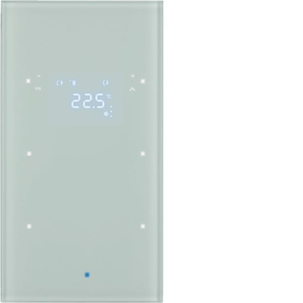 HAGER BOCCHIOTTI - Sensore vetro KNX doppio con Termostato KNX - Serie TS Sensor vetro bianco pol.