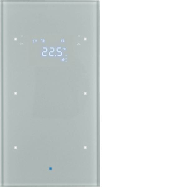 HAGER BOCCHIOTTI - Sensore vetro KNX doppio con Termostato KNX - Serie TS Sensor vetro alu