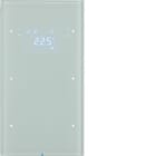 HAGER BOCCHIOTTI - Sensore touch doppio con Termostato KNX - Serie R.3 vetro Bianco pol.