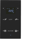 HAGER BOCCHIOTTI - Sensore vetro KNX doppio con Termostato KNX - Serie TS Sensor vetro nero