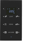 HAGER BOCCHIOTTI - Sensore vetro KNX triplo con Termostato KNX - Serie TS Sensor vetro nero
