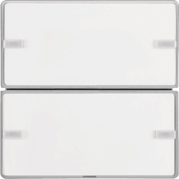 HAGER BOCCHIOTTI - Sensore a tasti doppio con LED RGB, sonda temp. e portaetich. KNX - Q.1/Q.3 alu