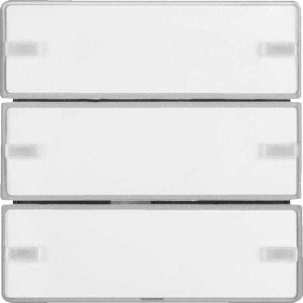 HAGER BOCCHIOTTI - Sensore a tasti triplo con LED RGB, sonda temp. e portaetich. KNX - Q.1/Q.3 alu