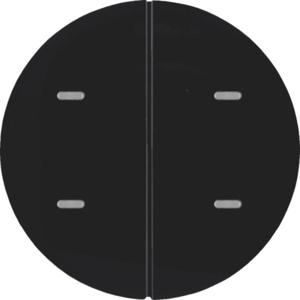 HAGER BOCCHIOTTI - Sensore a tasti doppio KNX - Berker R.1/R.3 nero lucido