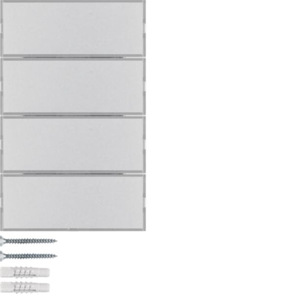 HAGER BOCCHIOTTI - Sensore a tasti quadruplo con LED RGB, sonda temp. e portaetich. KNX - K.5 alu