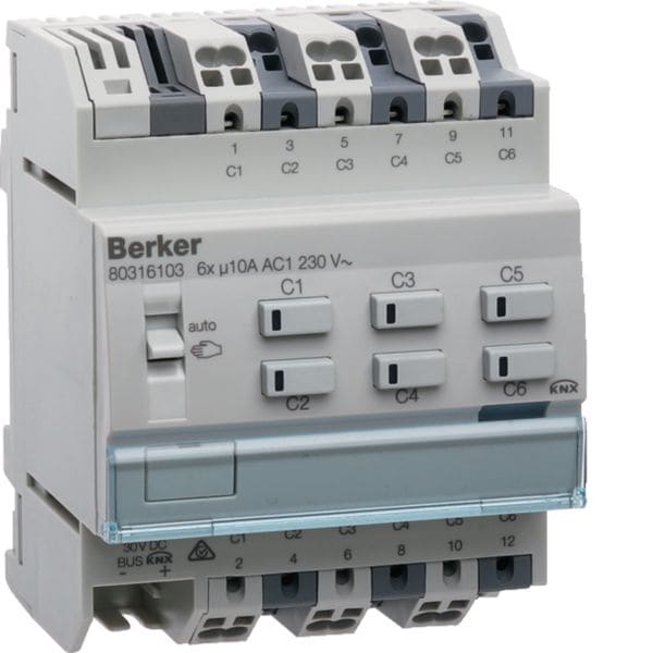 HAGER BOCCHIOTTI - Attuatore on-off/veneziane 6 out / 3 out 10 A KNX