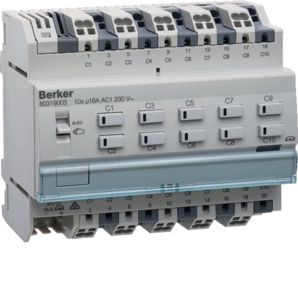 HAGER BOCCHIOTTI - Attuatore on-off/veneziane 10 out / 5 out x carico L 16 A KNX
