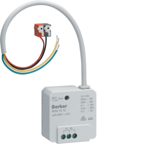 HAGER BOCCHIOTTI - Ingr. binario doppio + Attuatore on-off/ven. 2 out / 1 out, da incasso 6 A KNX