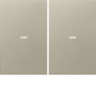 HAGER BOCCHIOTTI - Copertura x modulo sensore a tasti doppio KNX - Serie K.1/K.5 acc.inox op vern.