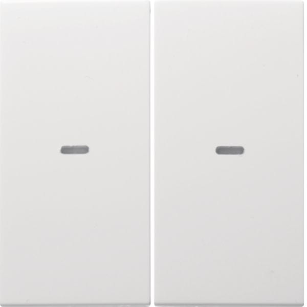 HAGER BOCCHIOTTI - Copertura x modulo sensore a tasti doppio KNX - Serie S.1/B.3/B.7 Bianc pol Luc.