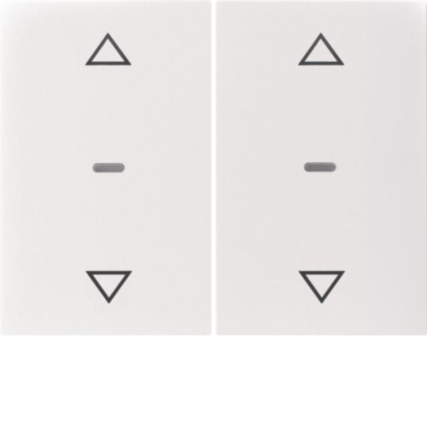 HAGER BOCCHIOTTI - Copertura doppia + simb. frecce x modulo sensore a tasti singolo K.x bianco pol.