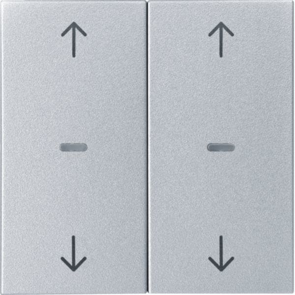 HAGER BOCCHIOTTI - Copertura doppia + simb. frecce x modulo sensore a tasti singolo, S.x/B.x allum.