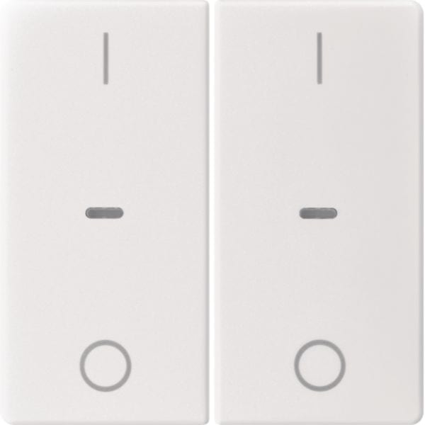 HAGER BOCCHIOTTI - Copertura doppia con stampa "0-1" x mod. sens. a tasti sing. Q.x bianco pol vell