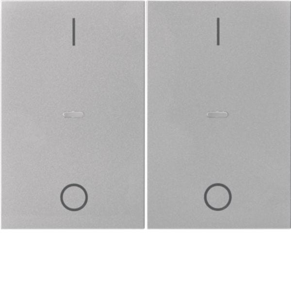 HAGER BOCCHIOTTI - Copertura doppia con stampa "0-1" x mod. sensore a tasti sing. K.x acciaio inox