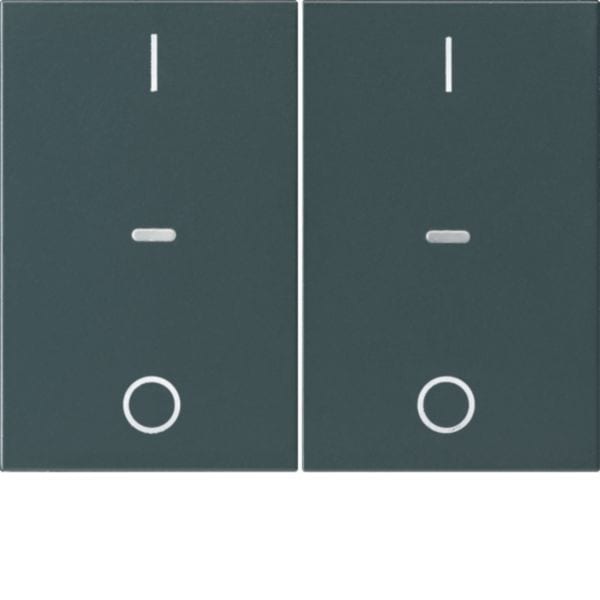 HAGER BOCCHIOTTI - Copertura doppia con stampa "0-1" x modulo sensore a tasti singolo, K.x antrac.