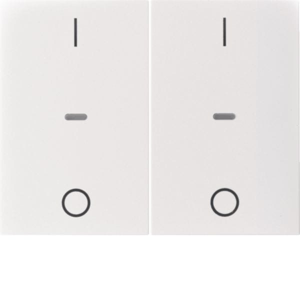 HAGER BOCCHIOTTI - Copertura doppia con stampa "0-1" x mod. sensore a tasti singolo K.x Bianco pol.