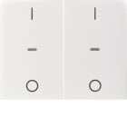 HAGER BOCCHIOTTI - Copertura doppia con stampa "0-1" x mod. sensore a tasti singolo K.x Bianco pol.