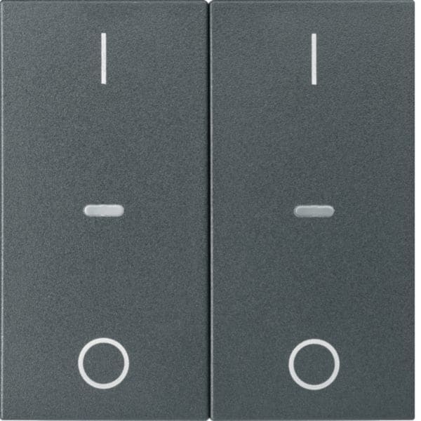 HAGER BOCCHIOTTI - Copertura doppia con stampa "0-1" x mod. sensore a tasti singolo S.x/B.x allum.