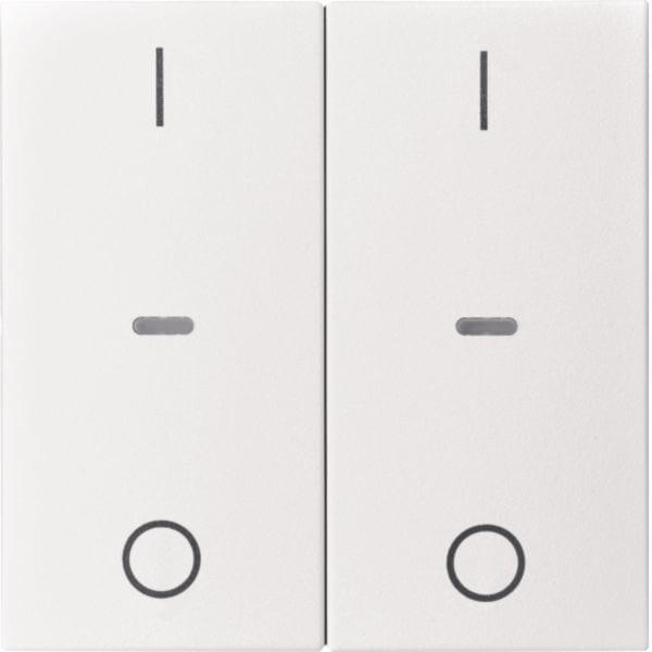 HAGER BOCCHIOTTI - Copert. doppia con stampa "0-1" x mod. sens. a tasti sing. S.x/B.x bianc pol luc