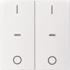 HAGER BOCCHIOTTI - Copert. doppia con stampa "0-1" x mod. sens. a tasti sing. S.x/B.x bianc pol luc