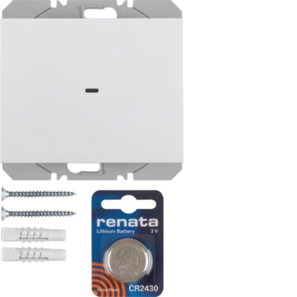 HAGER BOCCHIOTTI - Radiotrasmettitore KNX da muro singolo piatto quicklink K.1 bianco polare lucido